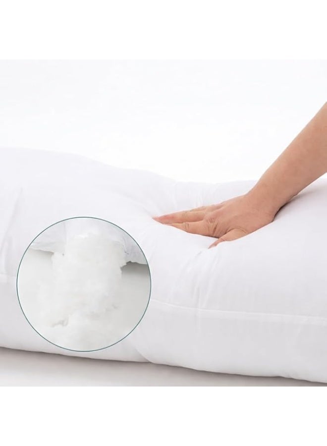 Extra Long Body Pillow 100*40, White, Soft Hypoallergenic Fiber Filling, Breathable Cotton Cover, Full Body Support for Sleeping, Back, Side & Pregnancy Comfort - Image 2